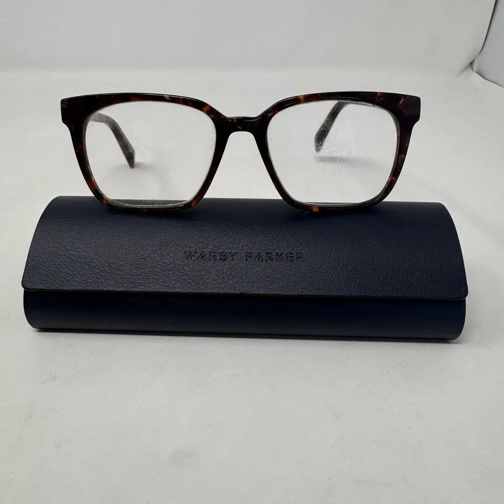Warby Parker Hughes W 926 Brown Tortoise Eyeglasses Frames Only & Case 54-18-145